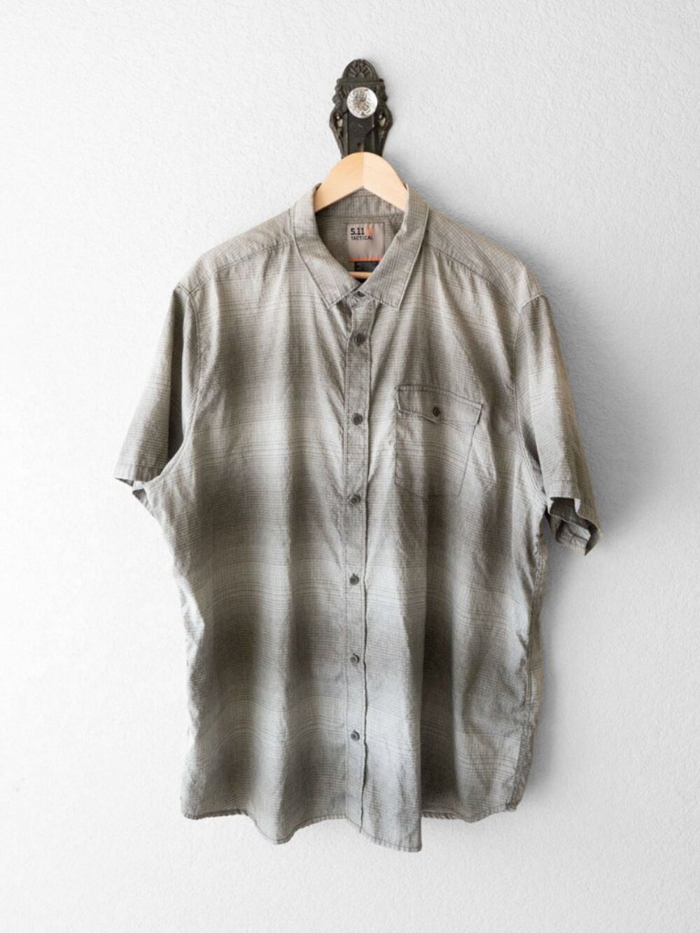 5.11 Tactical Shirt Mens 2XL Gray Short Sleeve Button Up Utility Outdoor